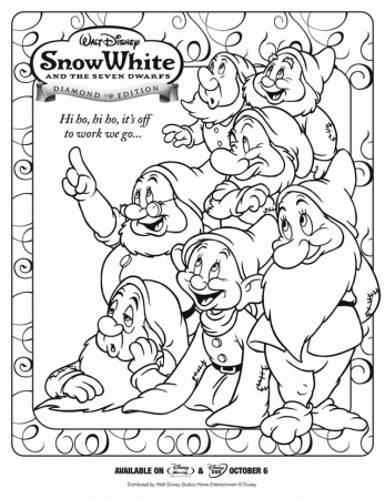 Seven Dwarfs Coloring Page - Free Printable Snow White and the 