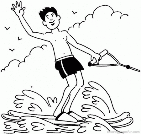 Water Skiing | Free Printable Coloring Pages – Coloringpagesfun.com
