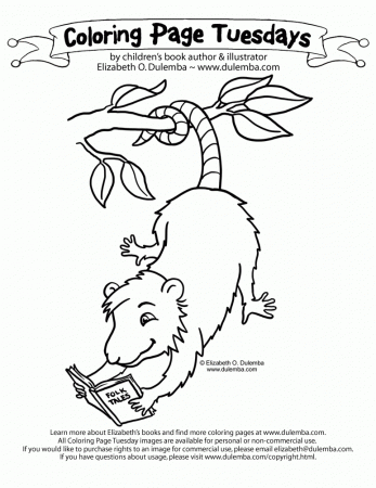 dulemba: Coloring Page Tuesday - Folk Tale lovin' Possum