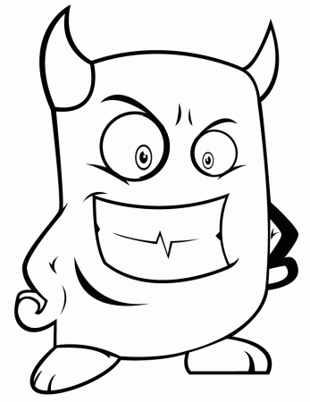 Funny Monster Devil Coloring Page | HM Coloring Pages