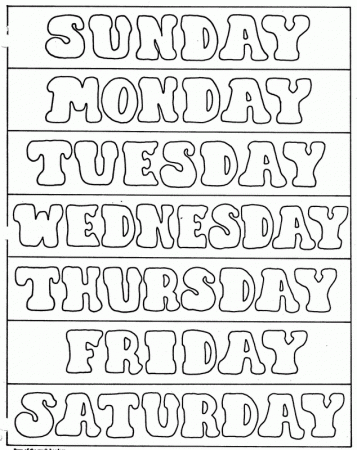 Days Of The Week Coloring Pages 733 | Free Printable Coloring Pages