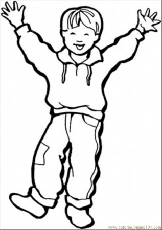 Free Printable Coloring Page Happy Little Boy Peoples Gender 