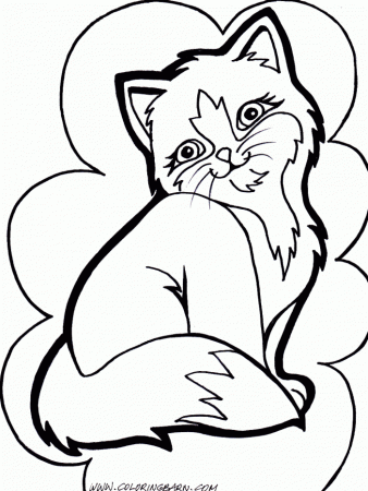 Kitten Coloring Page For Kids | 99coloring.com