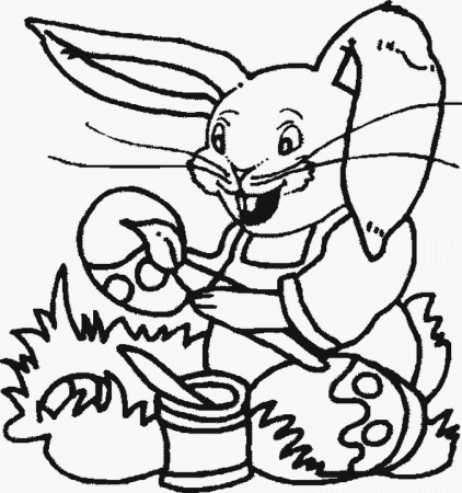 Fichas de Inglés para niños: Easter bunny coloring pages