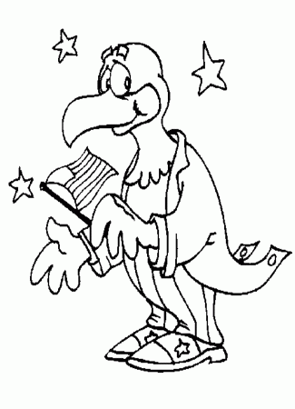 patriotic eagle printable coloring page for kids - Coloring Point