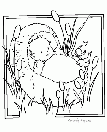 Bible Coloring Pages - Baby Moses