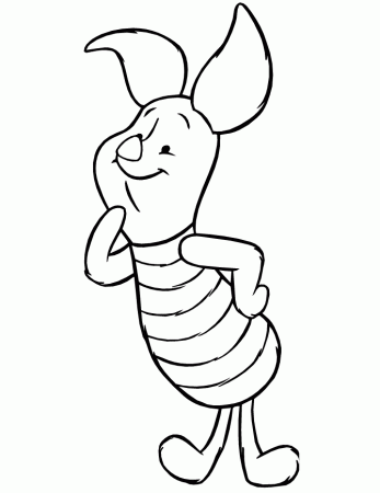 Piglet Thinking Coloring Page | HM Coloring Pages