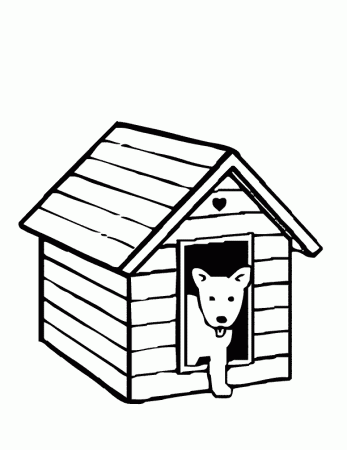 dog and dog house Colouring Pages