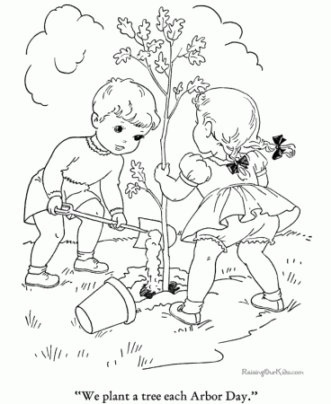 Arbor Day kid coloring pages