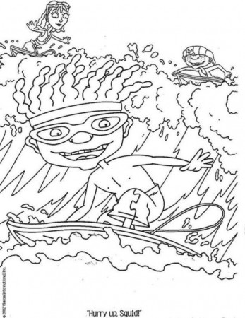 Rocket Power Hawaii Surfing Coloring Page Coloringplus 284645 