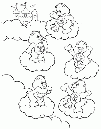 Bears on Clouds Care Bears Coloring Pages