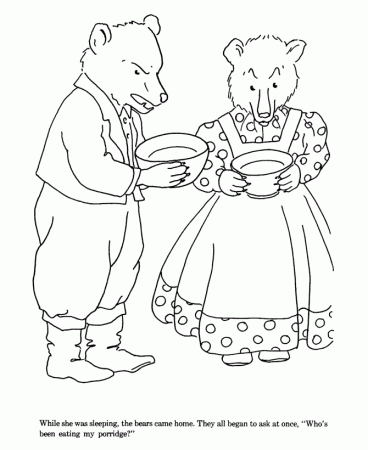 Goldilocks and the Three Bears Coloring Pages - Goldilocks The 
