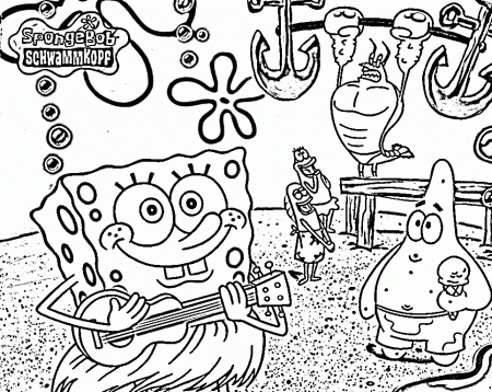 Large Printable Spongebob Coloring Pages 9 | Free Printable 