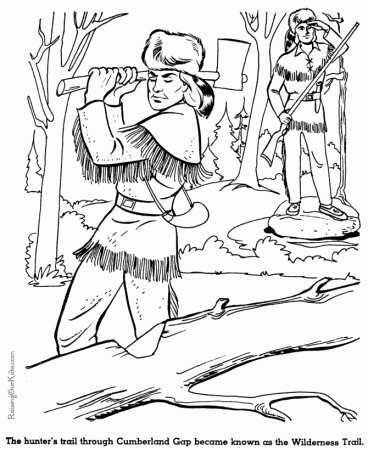 Wilderness Trail history coloring page | Early Elementary Learning | …
