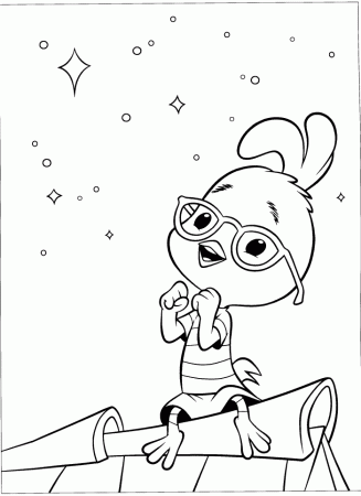 Chicken Little See Star Coloring Page - Chicken Little Cartoon 