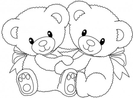 Teddy Bear Couple Coloring Pages Online Printable Wallpaper 