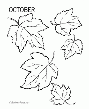 Fall coloring page - October leaves | Coloring Pages