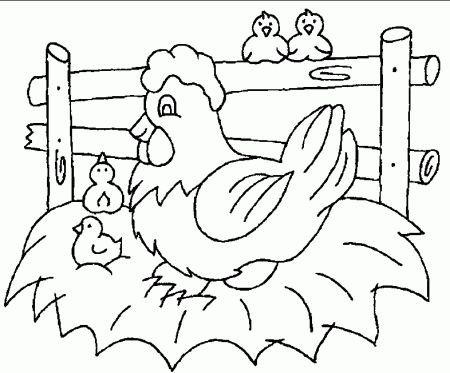 Little Red Hen characters Colouring Pages (page 3)