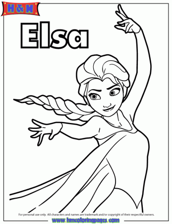 Elsa The Snow Queen Performs Magic Coloring Page | HM Coloring Pages