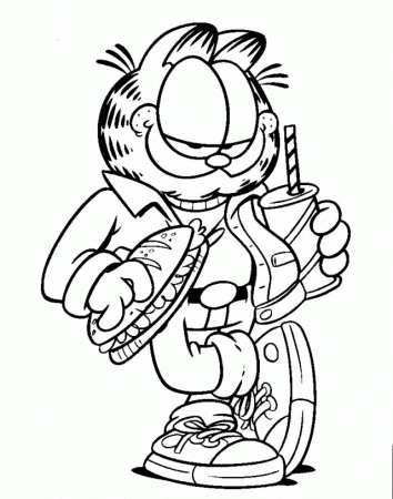 Garfield With Food Coloring Pages Free Toothbrush Coloring Pages 