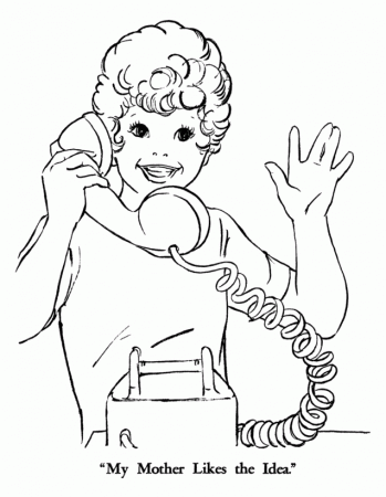 i talk in the phone Colouring Pages
