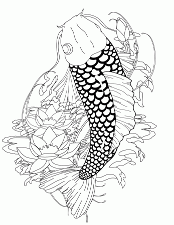 Koi Tattoo Coloring Page | ink ideas