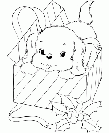 Christmas Puppy Coloring Pages | Printable Coloring Pages