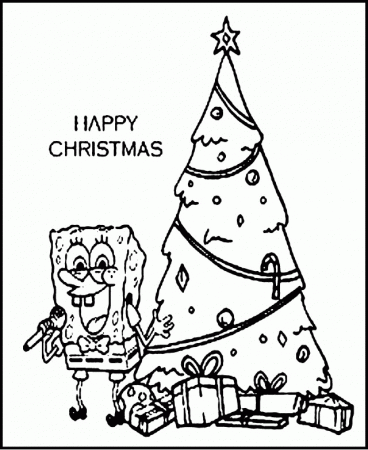 Spongebob Squarepants Christmas Coloring Pages Drawing And 294051 