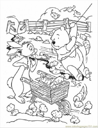 Coloring Pages Pooh And Rabbit (Cartoons > Winnie The Pooh) - free 