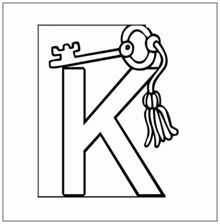 K Is For Key Coloring Pages - Kids Colouring Pages