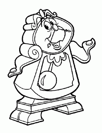 coloring pages - Cartoon » Beauty and the Beast (411) - Cogsworth