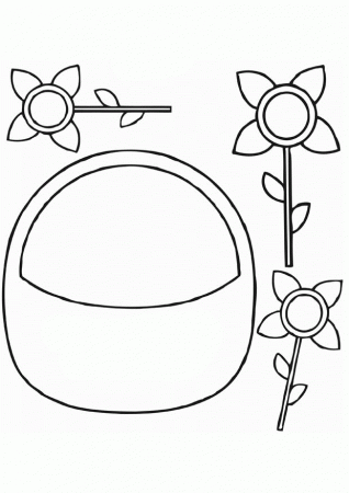 Empty Easter Basket Coloring Page | Coloring