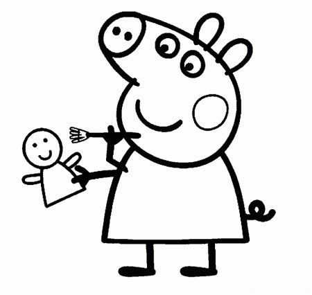 Colorear Peppa Pig : imagenes de dibujos animados