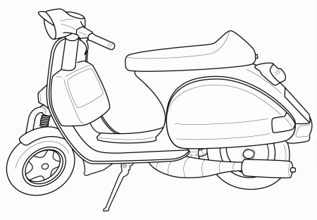 Vespa Coloring Pages For Kids To Print: Vespa Coloring Pages For 