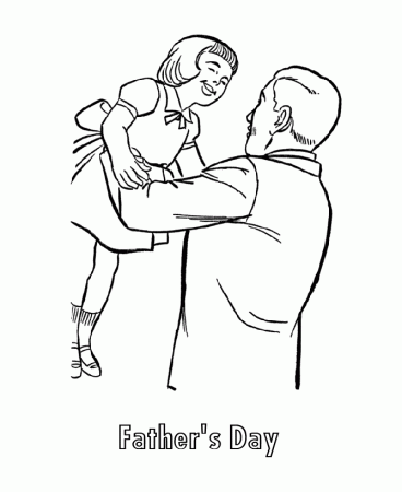 Father's Day Coloring Pages - Father and Daughter on Father's Day 