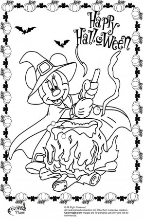 Minnie And Mickey Mouse Coloring Pages For Halloween Minnie Mouse 