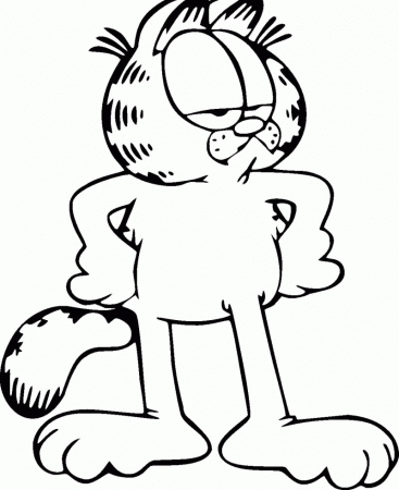 Garfield Threatening Coloring Page - Kids Colouring Pages