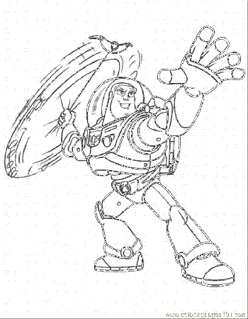 Coloring Pages Buzz Lightyear Plays The Weapon (Cartoons > Toy 