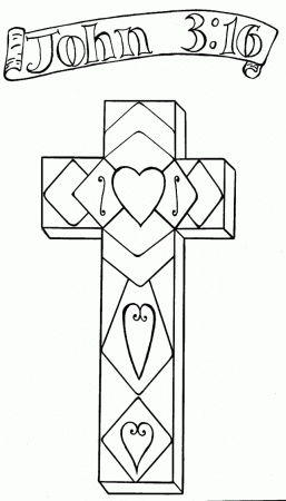 Cross John 3 16 Coloring Pages Bible Pictures Pinterest 218026 