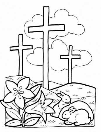 Religious Easter Coloring Pages Easter Cross Coloring Pages 247845 