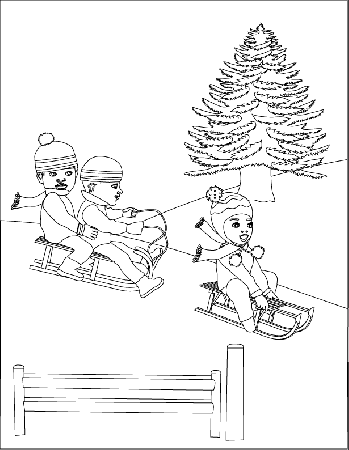 Coloring Pages - Sledding
