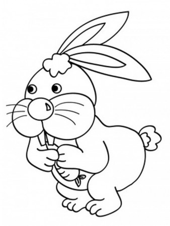 fat Printable Rabbit Coloring pages for kids | Great Coloring Pages