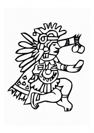 Coloring page aztec god - img 11009.