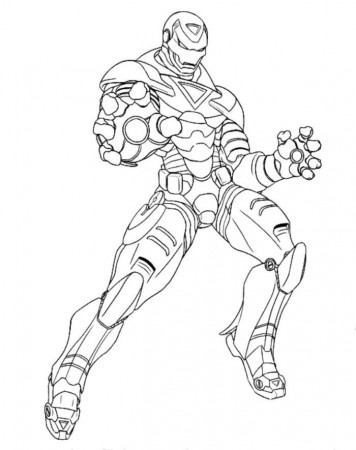 Standing Still Iron Man Coloring Pages - Superheroes Coloring 
