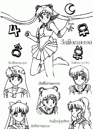 sailor moon and darien Colouring Pages (page 2)