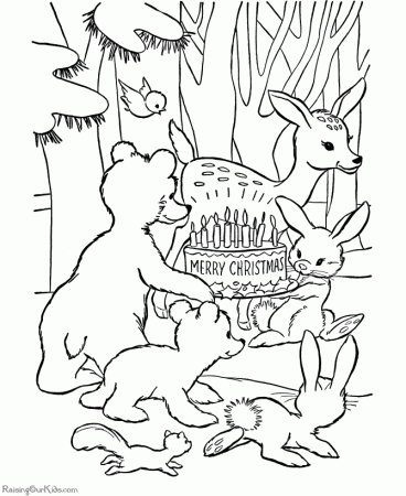 Animal Christmas coloring pages - Printables!