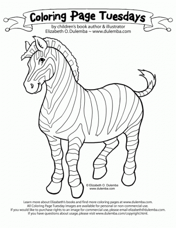 dulemba: Coloring Page Tuesday - Zebra!