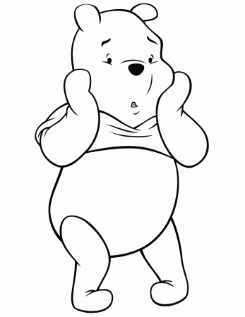 Surprised Winnie The Pooh Bear Coloring Page | Free Printable 