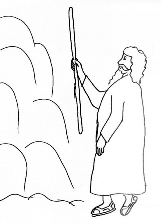 Bible Story Coloring Page for Moses and Water in the Wilderness 