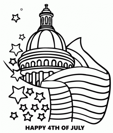 White House And USA Flag Coloring Pages White House And USA Flag 